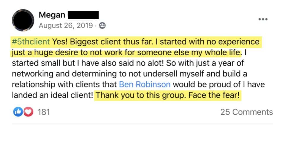 Megan Bookkeeper Launch Testimonial